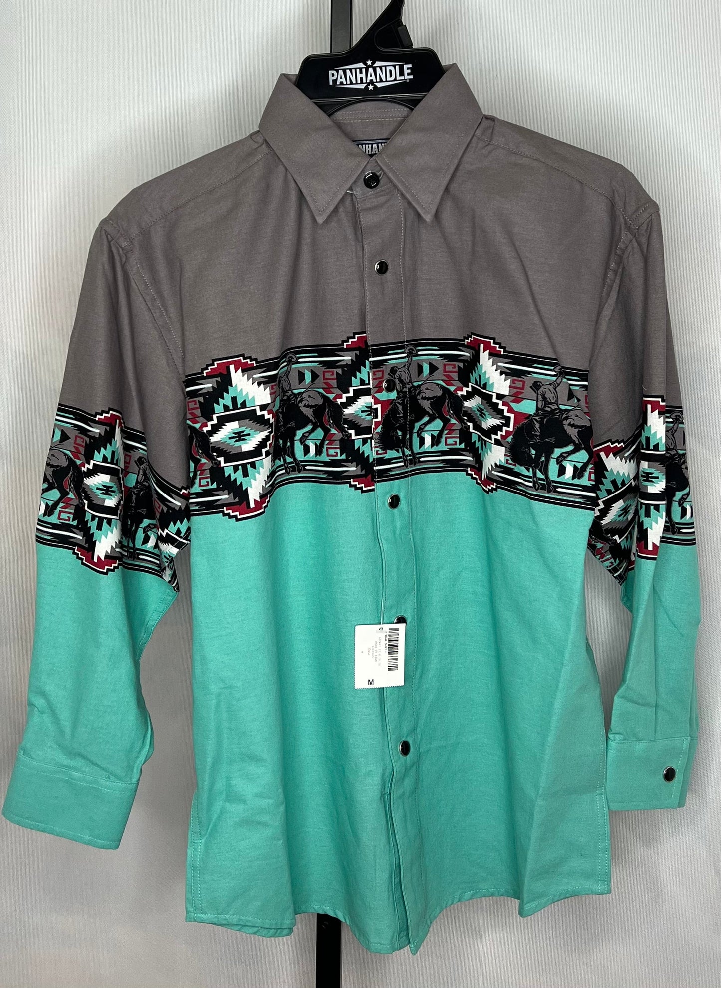 Boys Panhandle Turq Snap Shirt