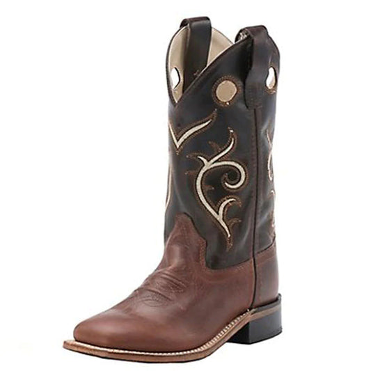 Old West Kids Brown Western Boots