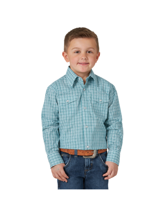 Boys Wrangler Turquoise Shirt