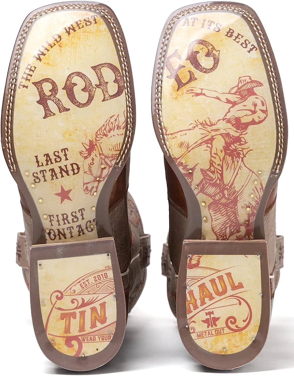 Mens Tin Haul Checkers Rodeo Poster Sole