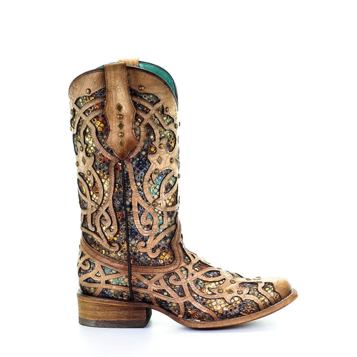 Corral Women's Inlay Square Toe Western Boots