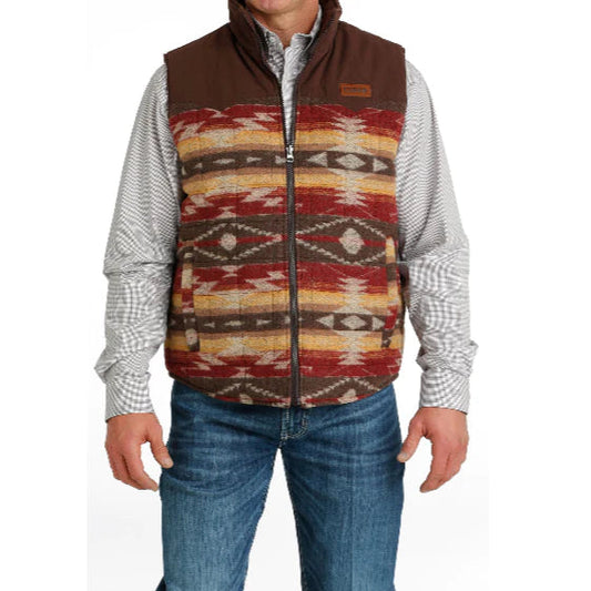 Cinch Men's Burgundy Quilted Reversible Vest