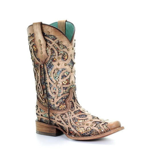 Corral Women's Inlay Square Toe Western Boots