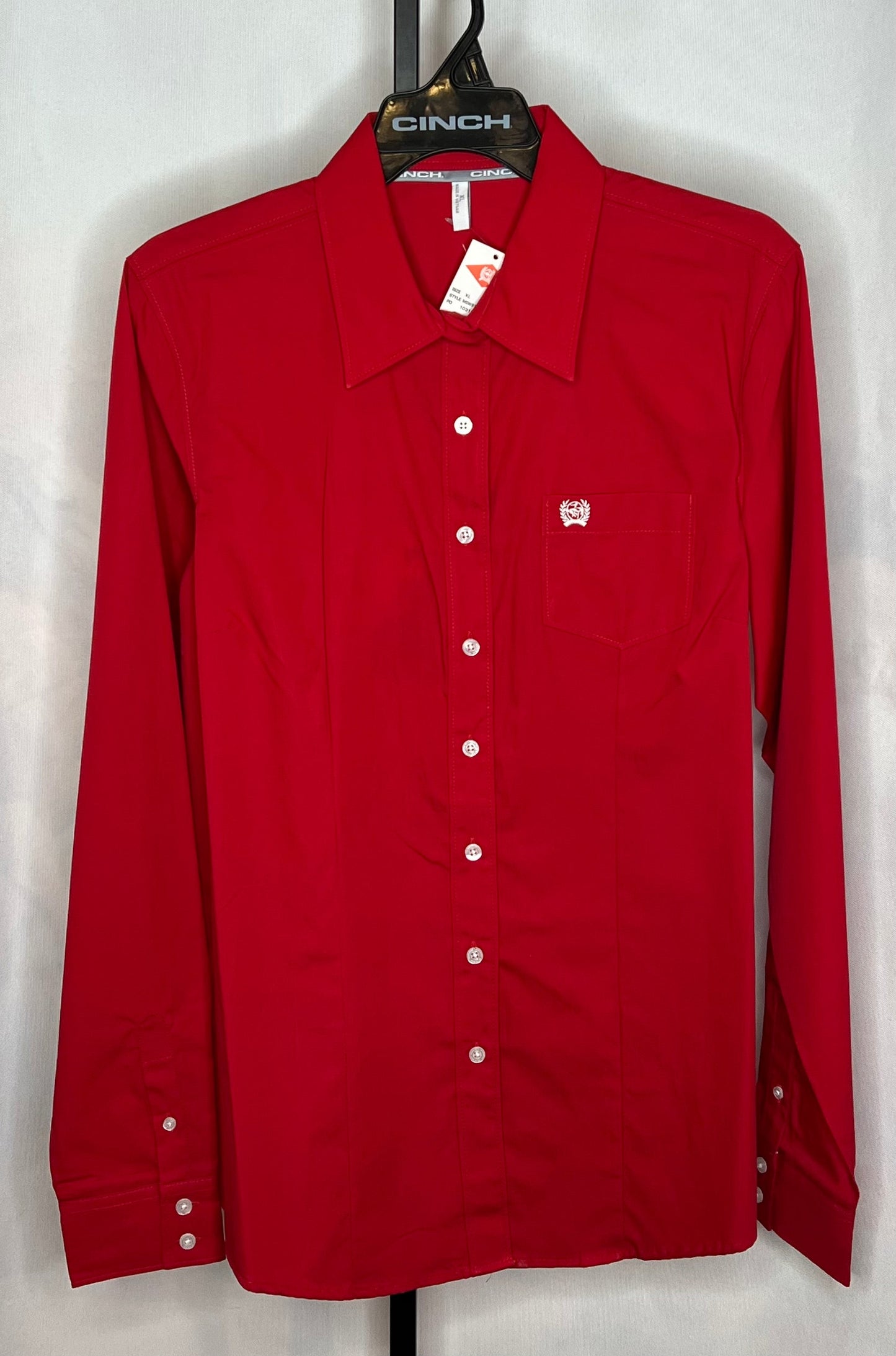 Women’s Cinch Red Button Down Shirt