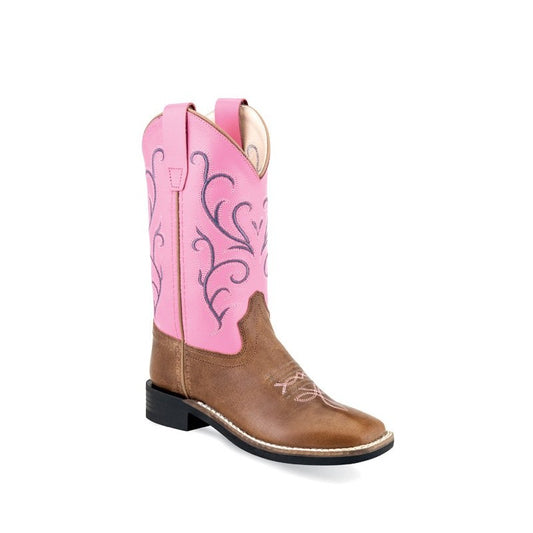 Old West Kids Pink Western Boot
