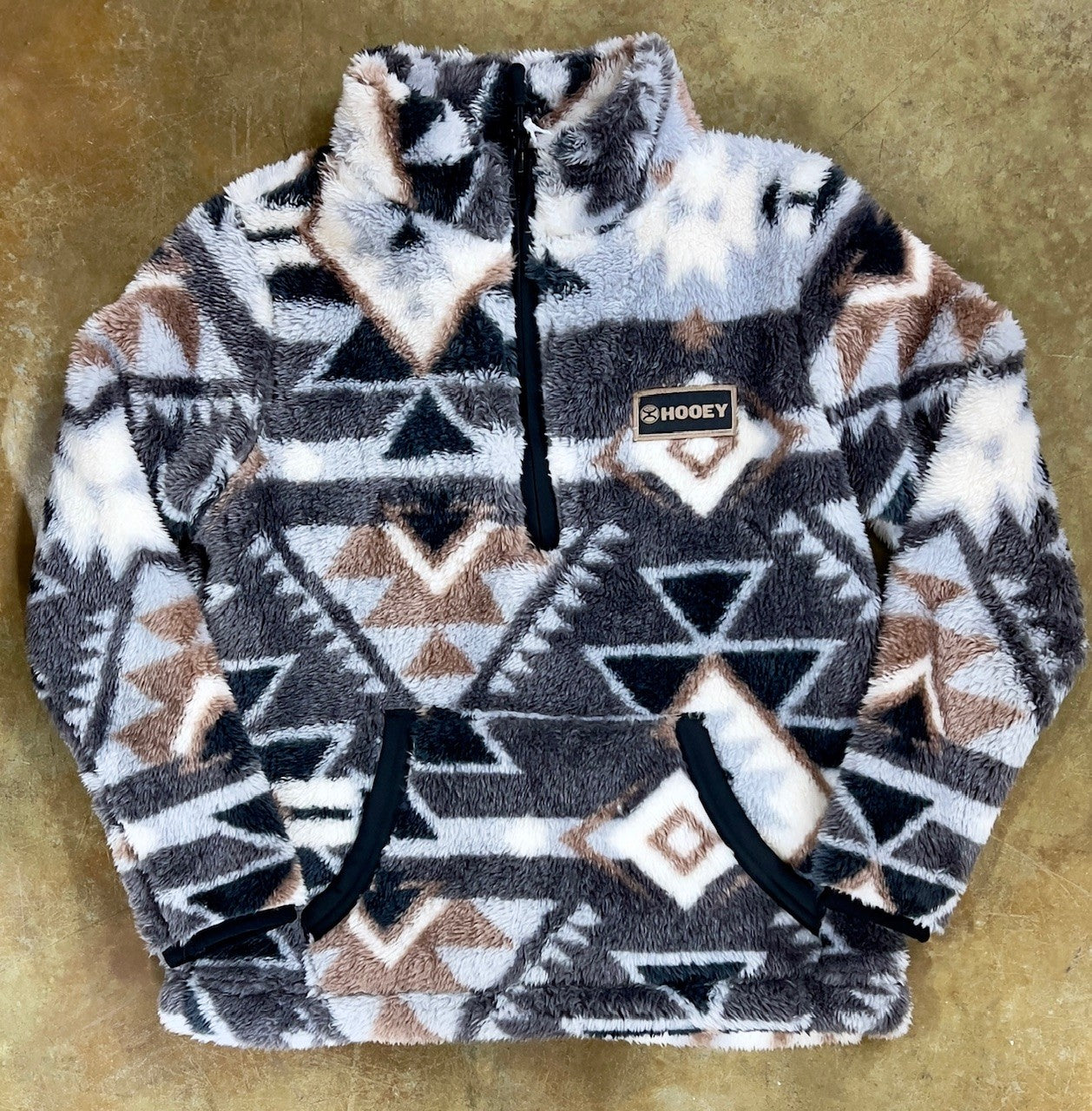 Hooey Youth Grey/Aztec Fleece Pullover