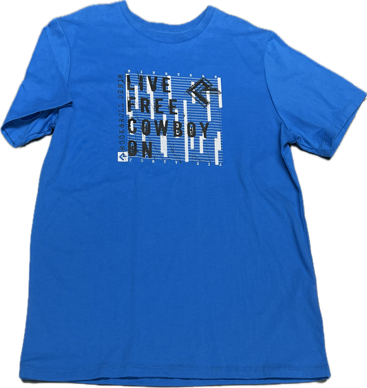 Boys Rock & Roll Blue Live Free Tee