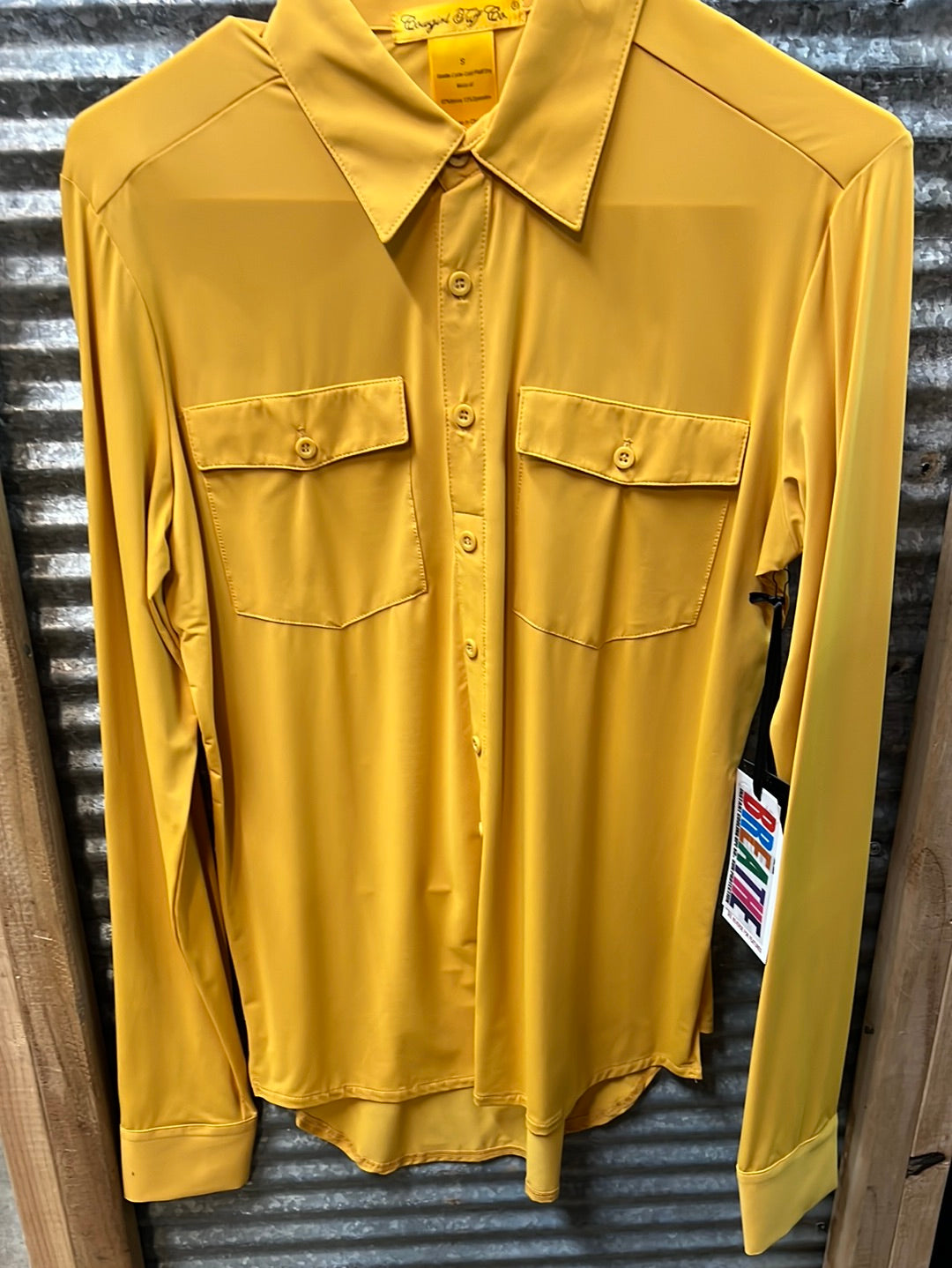 Cowgirl Tuff Breathable Yellow Button Up