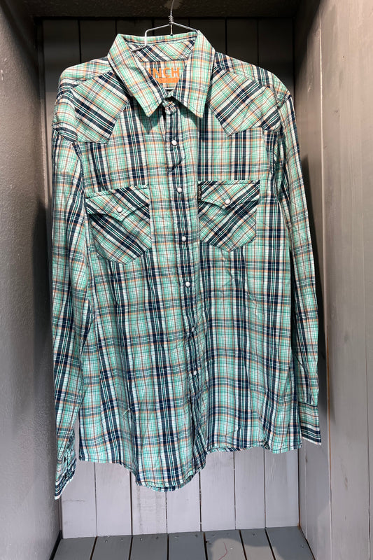 Mens Cinch Green Blue Orange Dress Shirt