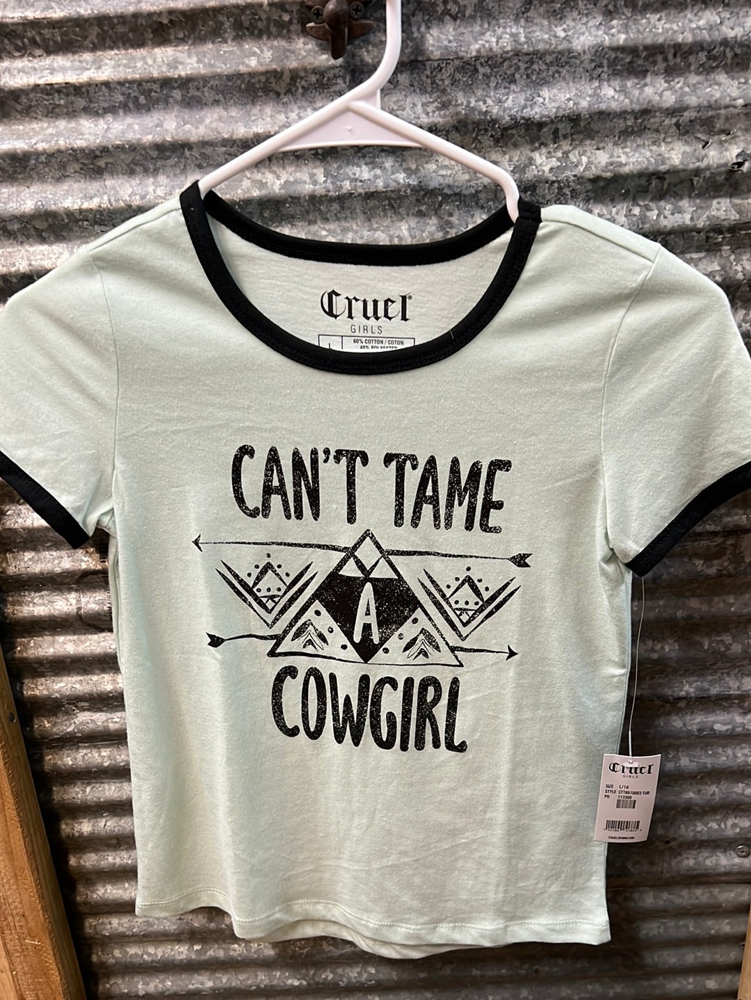 Cruel Girls Light Green “Can’t Tame A Cowgirl” Tee